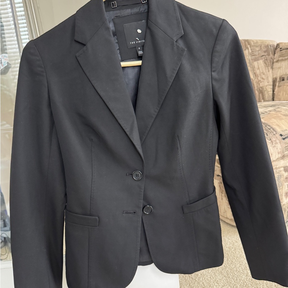Three piece black suit